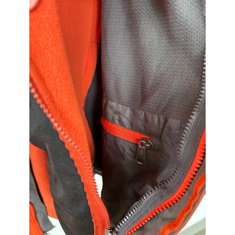 The North Face Gore-Tex Mountain Jacket Mens XL Orange Grey‎ Fleece Lined Shell